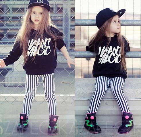 H&M kız çocuk çizgili pantolon modeli