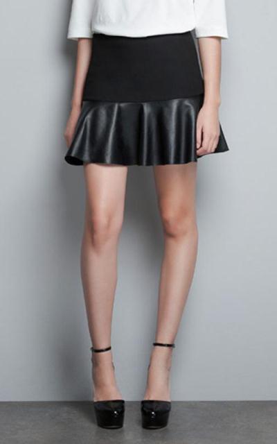 çok şık deri etek modelleri