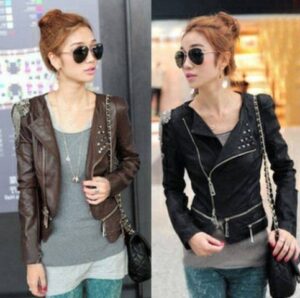 kahverengi deri ceket modeli