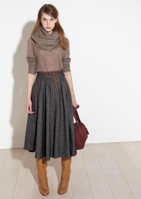 kışlık uzun etek modeli