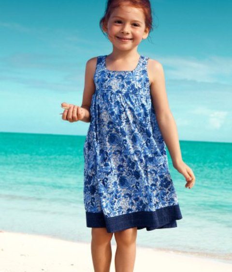 kız çocuk H&M mavi elbise modeli