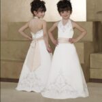 kız çocuk için beyaz abiye elbise modeli