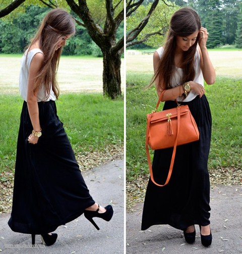 siyah uzun etek modeli