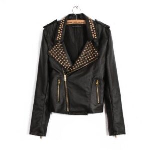 zımbalı deri ceket modeli