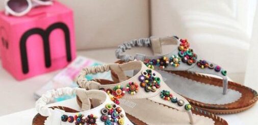 boncuklu kız çocuk sandaletleri