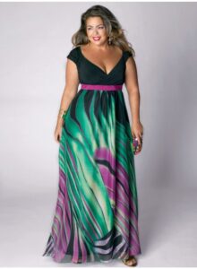 büyük beden renkli abiye elbise