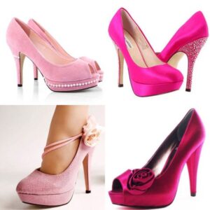 en şık pembe gelin ayakkabıları