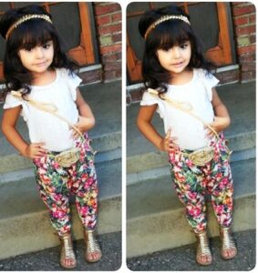 kız çocuk çiçekli pantolon