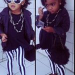 kız çocuk için çizgili pantolon modeli