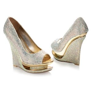 muhteşem dolgu topuk gelin ayakkabıları