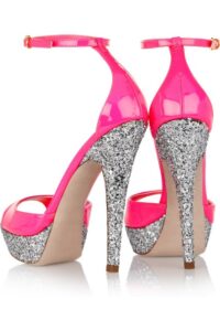 pembe topuğu taşlı gelin ayakkabı modeli