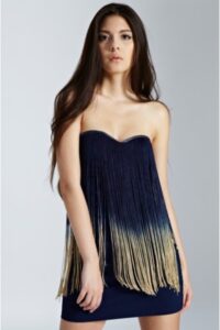 püsküllü elbise modeli