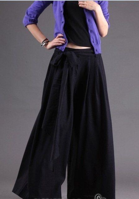 siyah pantolon etek modeli