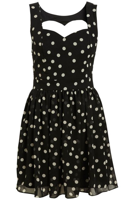 siyah puantiyeli elbise modeli