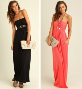 siyah uzun elbise modeli