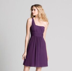 tek omuz askılı şık elbise