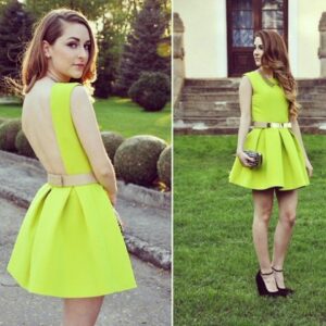 yeşil neon rengi abiye elbiseler