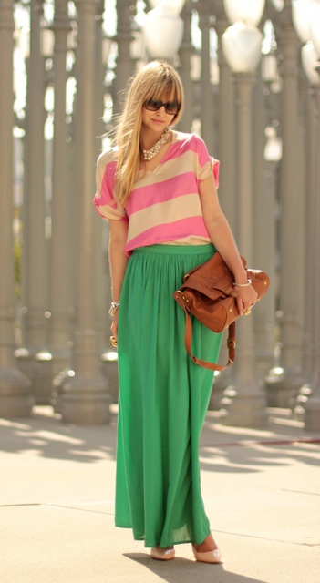 yeşil uzun etek modeli