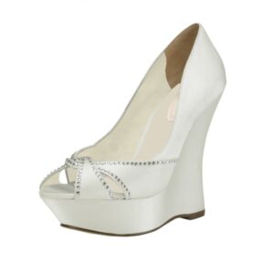 yüksek dolgu topuk gelin ayakkabısı