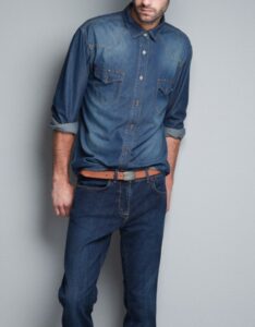 zara erkek kot gömlek