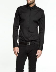 zara siyah klasik erkek gömleği