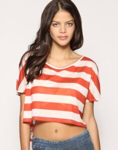 çizgili kısa üstler