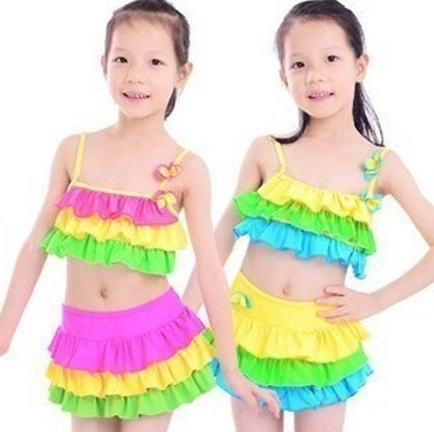 en trend kız çocuk etekli bikini modelleri