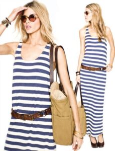 uzun çizgili elbise