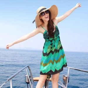 yeşil plaj elbisesi