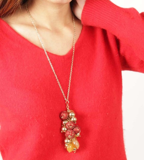 boncuklu uzun kolye modeli