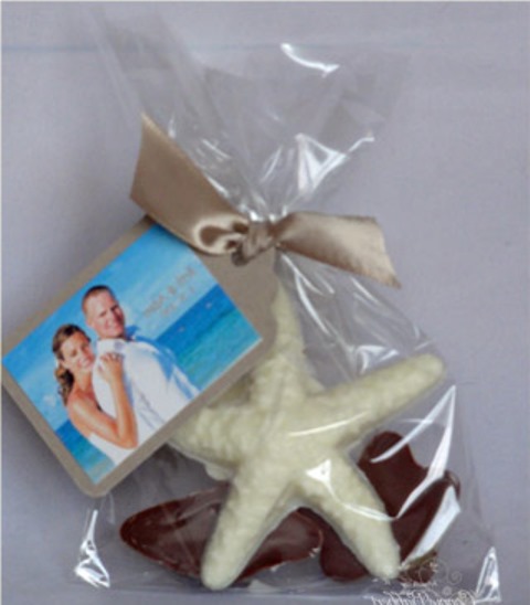 deniz yıldızı şeklinde nikah şekeri