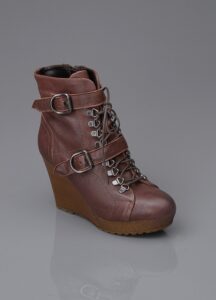 kahverengi dolgu topuk kısa bot