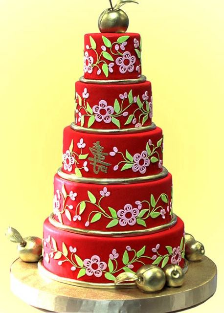 kırmızı düğün pastaları