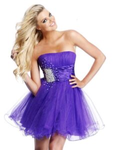 kısa straplez abiye elbise