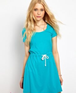 mavi günlük elbise modeli