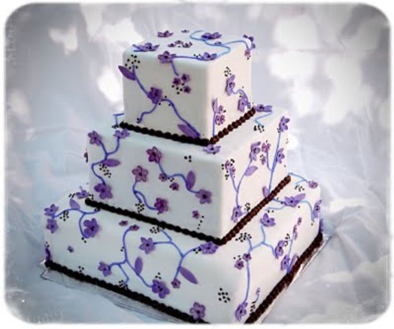 mor düğün pastası