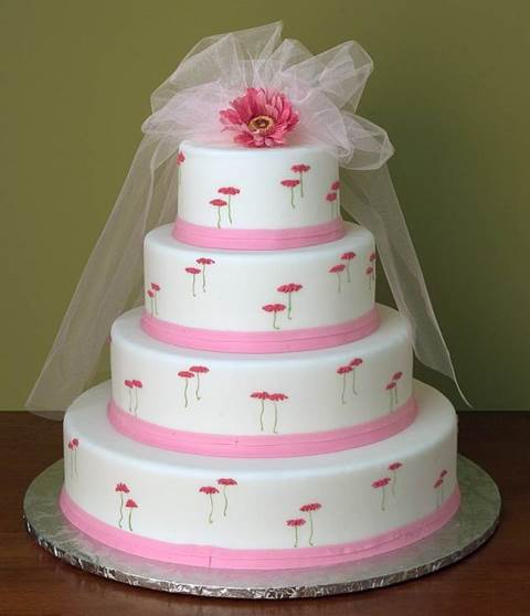 pembe düğün pastası