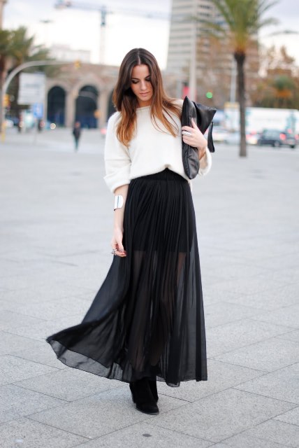 pilili transparan etek