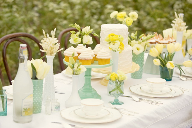 sarı düğün masası süslemeleri