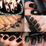 siyah oje süslemeleri