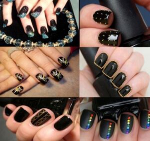 siyah oje süslemeleri