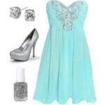 su yeşili straplez elbise