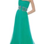 su yeşili uzun abiye elbise