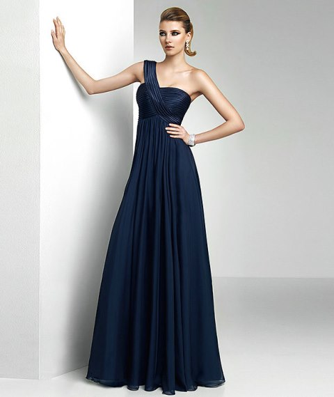 tek omuz askılı abiye elbise