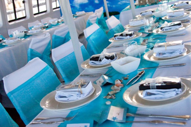 turkuaz renk düğün dekorasyonu