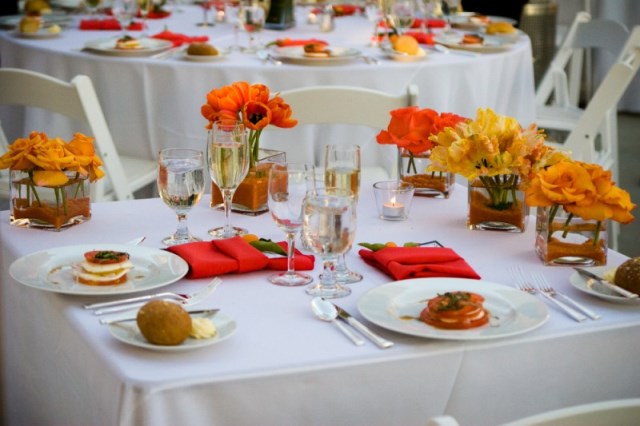 turuncu düğün masası tasarımları
