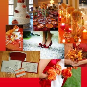 turuncu renk düğün tasarımı