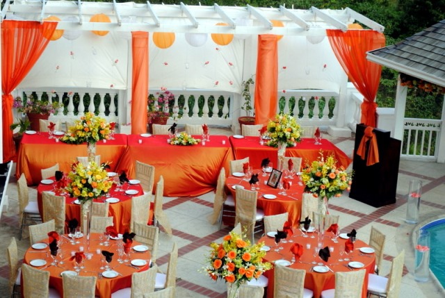 turuncu renk düğün tasarımları