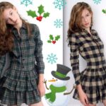 ekoseli elbise modelleri