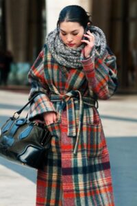 ekoseli palto modeli